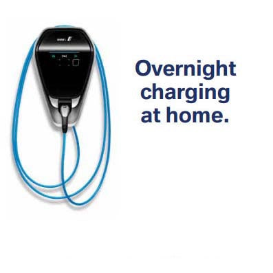 Overnight charging at home. In-home charging solutions available from Amazon.