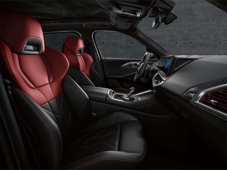 Black and Red BMW XM front seat interior | Flemington BMW in Flemington NJ