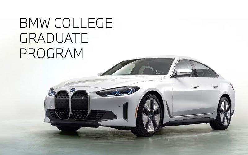 White BMW i4 parked. BMW College Graduate Program. | Flemington BMW in Flemington NJ